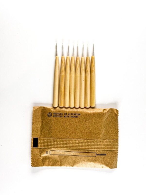 Bamboo interdental brushes with different sizes