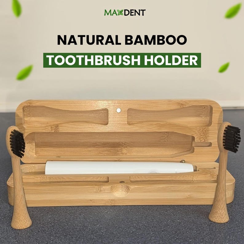 Bamboo Storage/travel box for electric toothbrush. Sonicare and IPX-7 Compatible